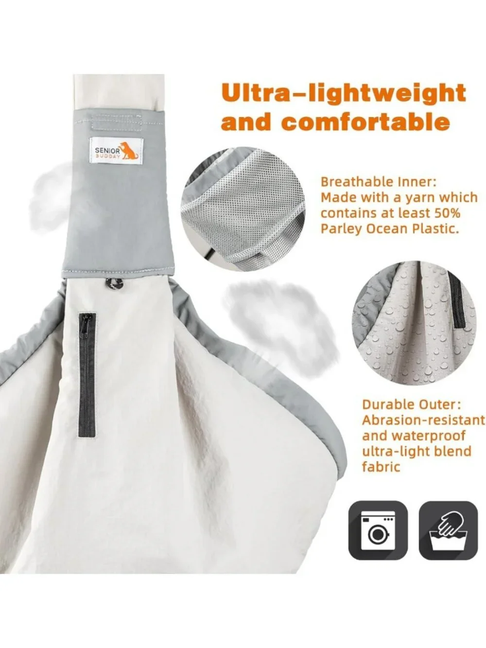 Cozy Dog Carrier Sling for Small Pets Up to 20lbs, Hands-Free Travel Backpack